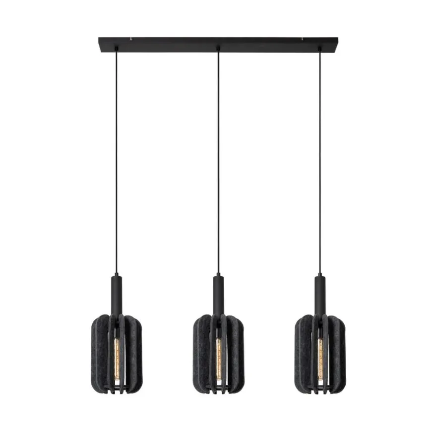 Lucide Hanglamp Rafal Grijs - 3 x E27 - 98 cm breed