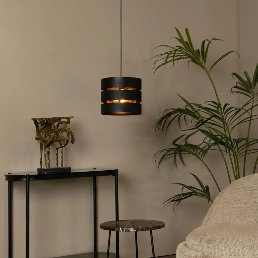 Lucide Hanglamp Rosas Zwart - E27 - Ø 26 cm