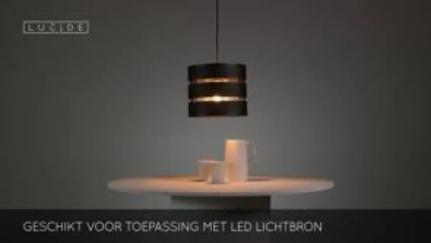 Lucide Hanglamp Rosas Zwart - E27 - Ø 26 cm