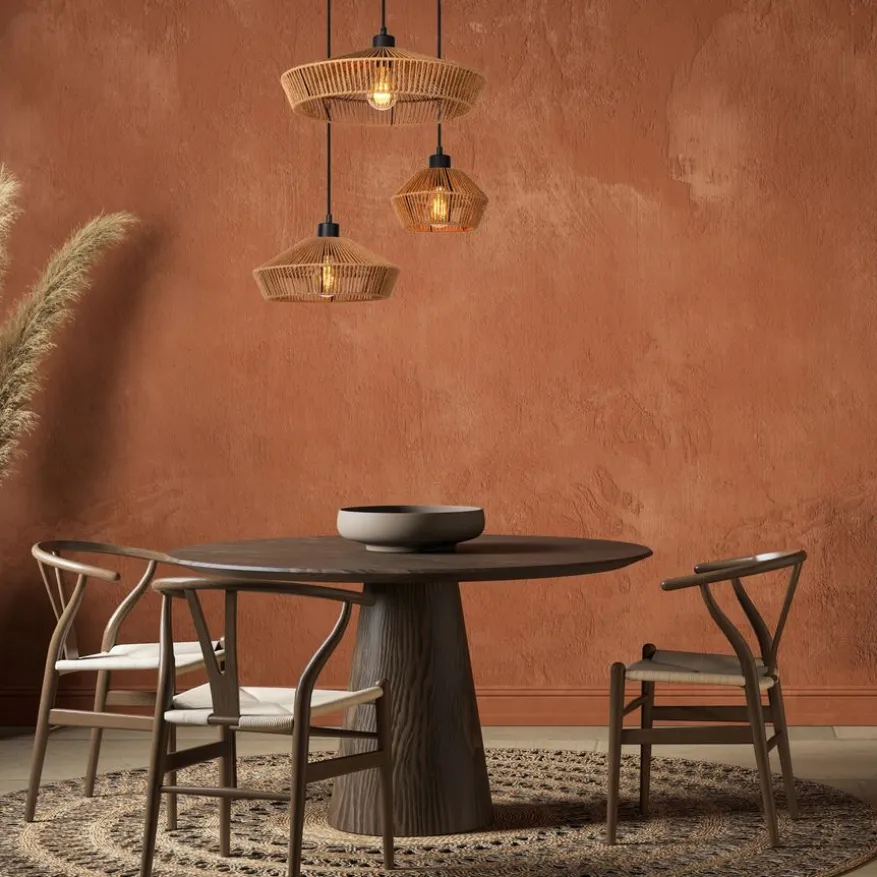 Lucide Hanglamp Yunkai Naturel - 3 x E27 - Ø 50 cm