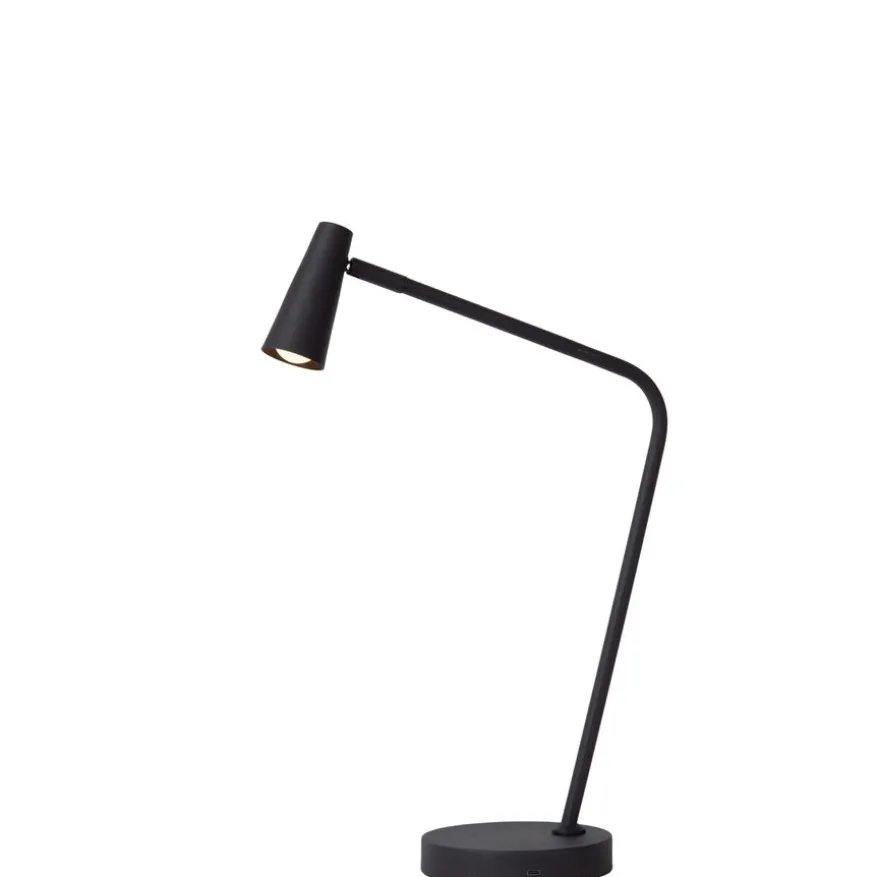 Lucide Oplaadbare Tafellamp Stirling Zwart - LED - 48 cm hoog