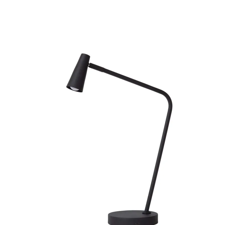 Lucide Oplaadbare Tafellamp Stirling Zwart - LED - 48 cm hoog