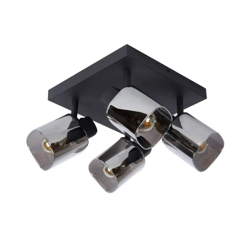 Lucide Plafondspot Alion Zwart - 4 x E14 - 23x23 cm