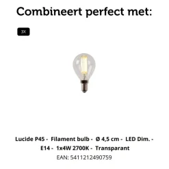Lucide Plafondspot Bjorn Goud - 4 x E14 - Ø 38 cm