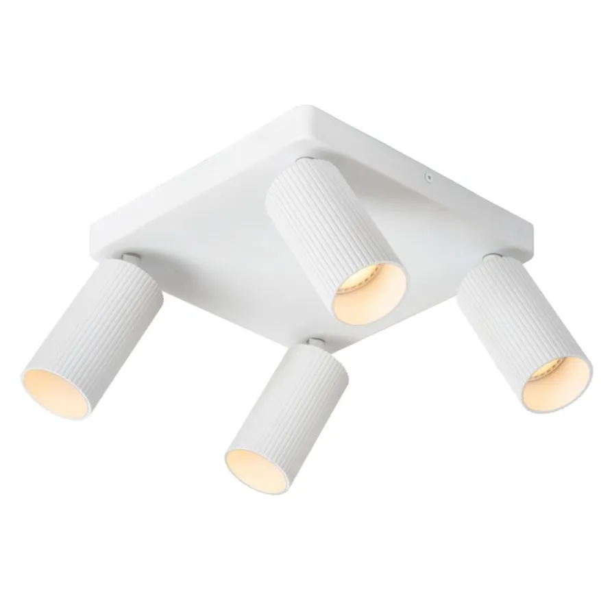 Lucide Plafondspot Clubs Wit - 4 x GU10 - 24x24 cm