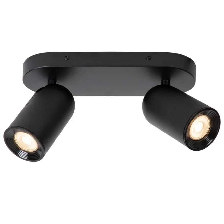 Lucide Plafondspot Punch Zwart - 2 x GU10 - 26 cm breed