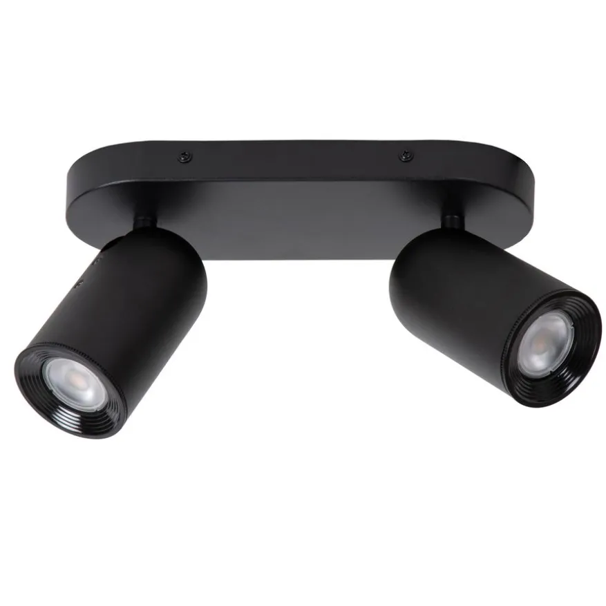 Lucide Plafondspot Punch Zwart - 2 x GU10 - 26 cm breed