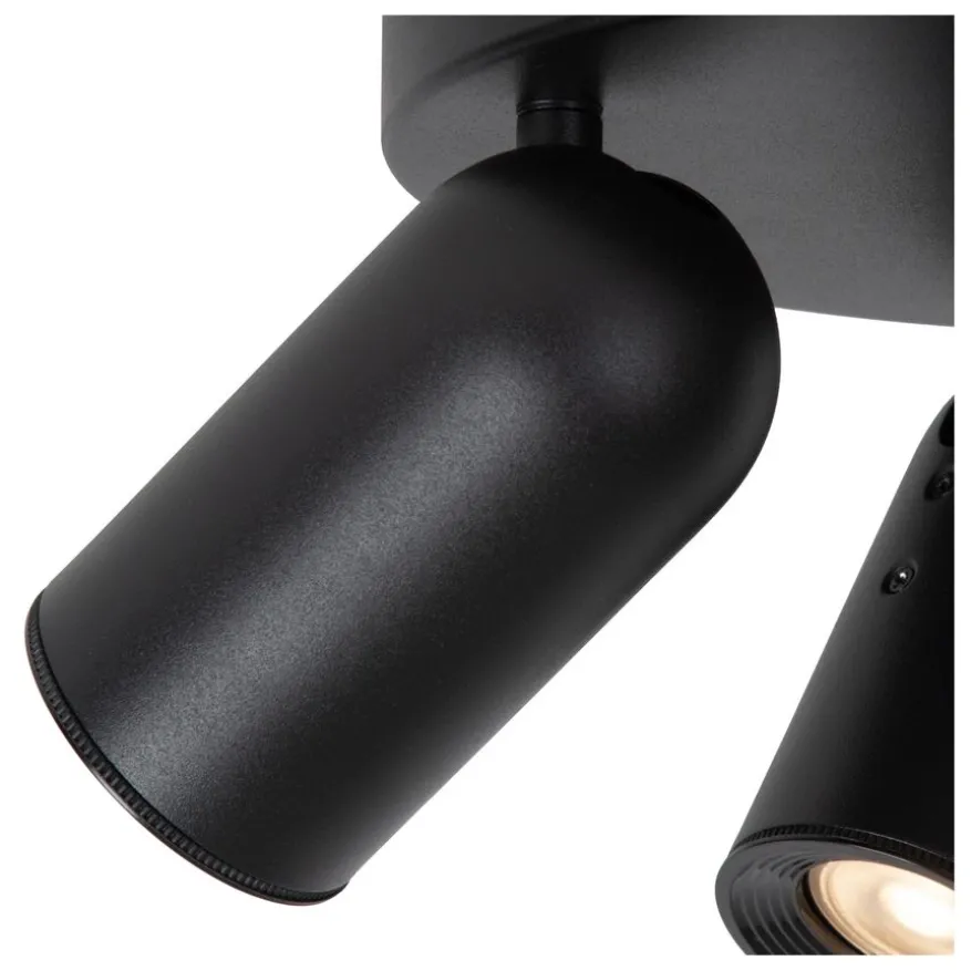 Lucide Plafondspot Punch Zwart - 3 x GU10 - Ø 21 xm