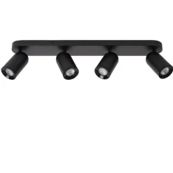 Lucide Plafondspot Punch Zwart - 2 x GU10 - 63 cm breed