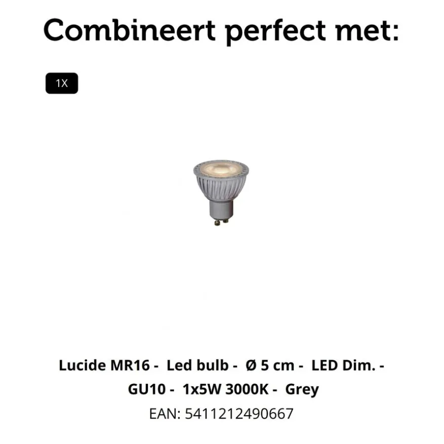 Lucide Plafondspot Tube Goud - GU10 - Ø 10 cm