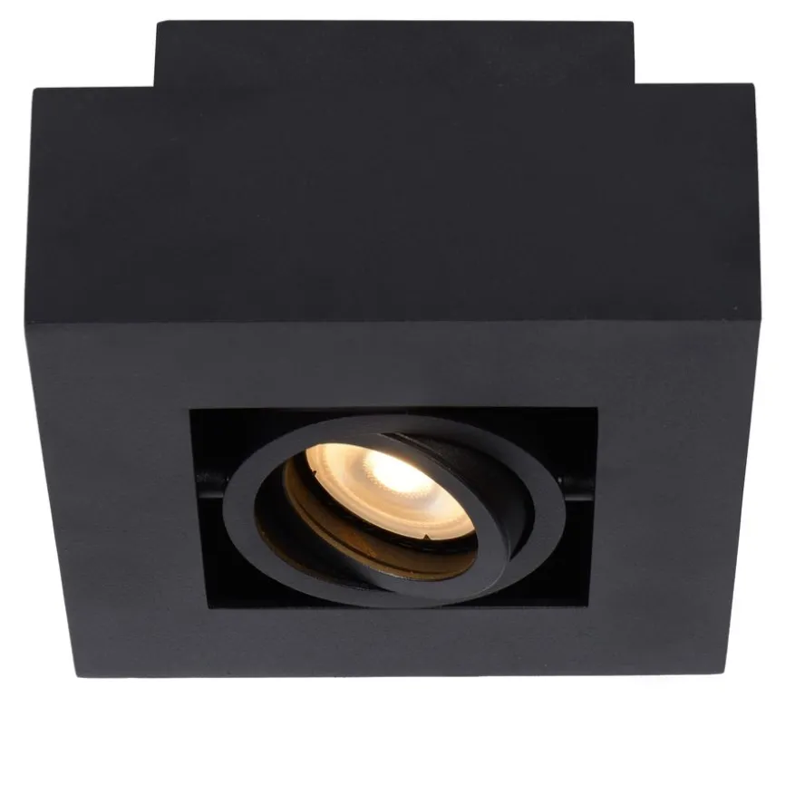 Lucide Plafondspot Xirax Zwart - GU10 - 14x14 cm