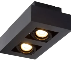 Lucide Plafondspot Xirax Zwart - 2 x GU10 - 14x25 cm