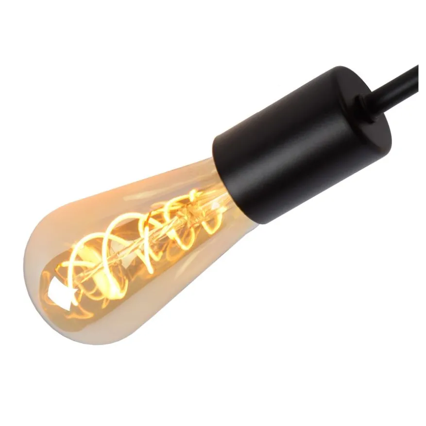 Lucide Plafonniere Lester Zwart - 4 x E27 - 51x39 cm