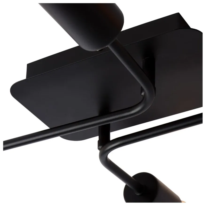 Lucide Plafonniere Lester Zwart - 4 x E27 - 51x39 cm
