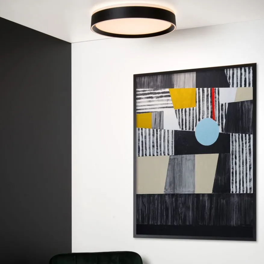 Lucide Plafonniere Nuria Zwart - LED - Ø 40 cm