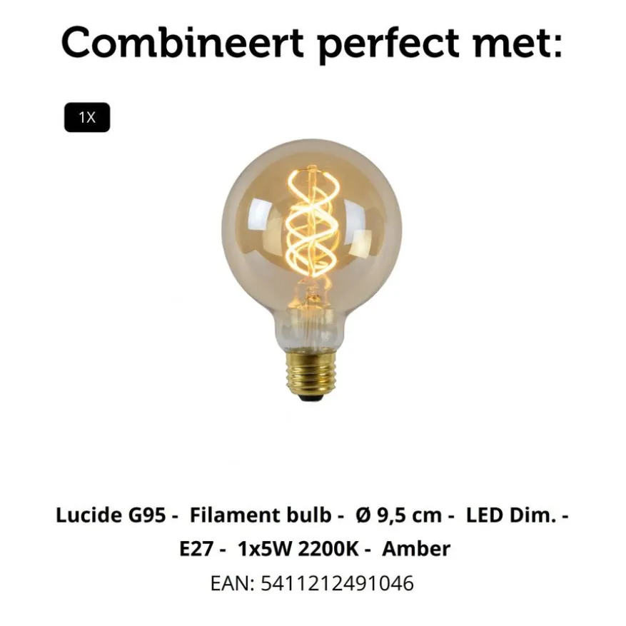 Lucide Plafonniere Ruben Zwart - E27 - 22 cm breed