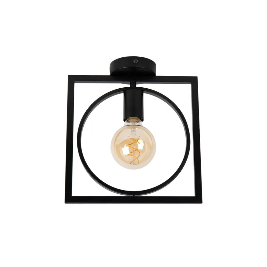 Lucide Plafonniere Suus Zwart - E27 - 28x24 cm