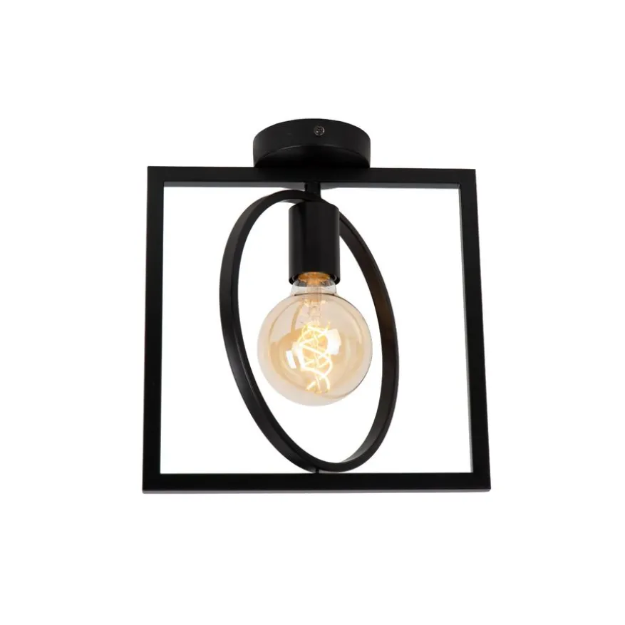 Lucide Plafonniere Suus Zwart - E27 - 28x24 cm