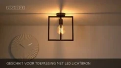 Lucide Plafonniere Suus Zwart - E27 - 28x24 cm