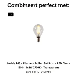 Lucide Tafellamp Esterad Oranje - E14 - 47 cm hoog