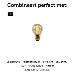 Lucide Tafellamp Fungo Wit - E27 - 28 cm hoog