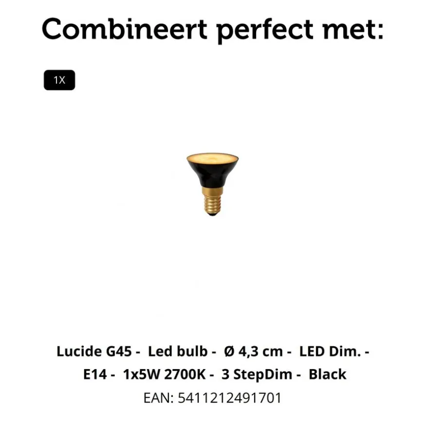 Lucide Tafellamp Momoro Wit - 40 cm hoog