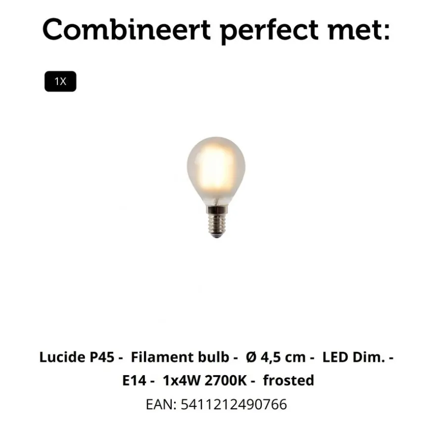 Lucide Tafellamp Ramzi Beige - E14 - 26 cm hoog