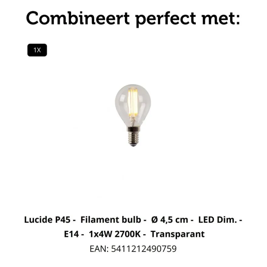 Lucide Tafellamp Woolly Geel - E14 - 28 cm hoog