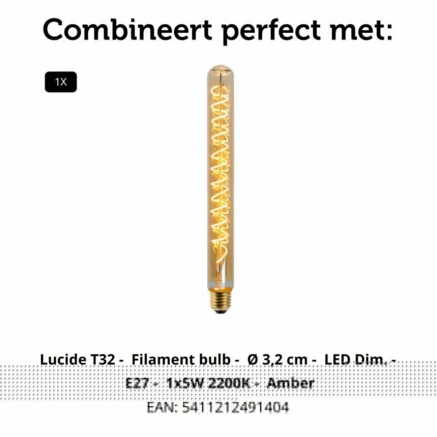 Lucide Vloerlamp Esterad Oranje - E27 - 100 cm hoog