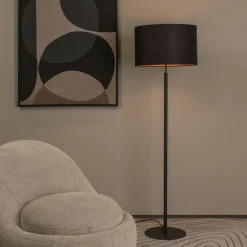 Lucide Vloerlamp Maya Zwart - E27 - 150 cm hoog