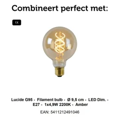Lucide Vloerlamp Maya Zwart - E27 - 150 cm hoog