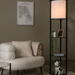 Lucide Vloerlamp Menno Zwart - E27 - 163 cm hoog
