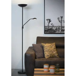 Lucide Vloerlamp Zenith Zwart - LED - 180 cm hoog