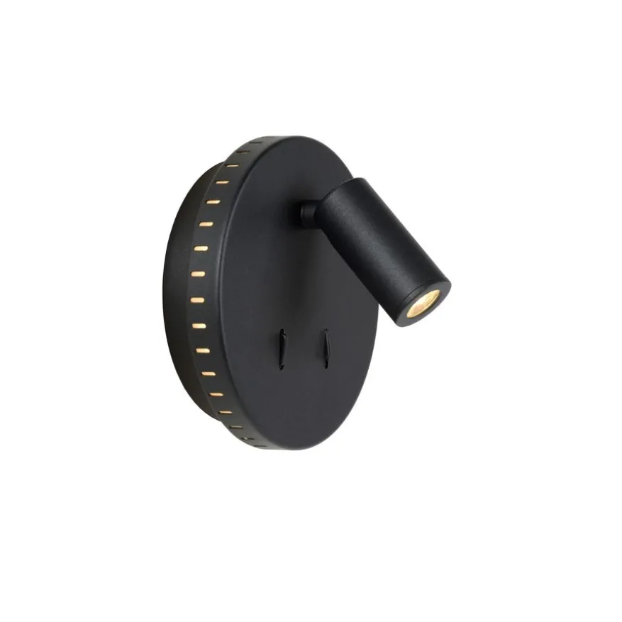 Lucide Wandlamp Bentjer Zwart - LED - Ø 14 cm