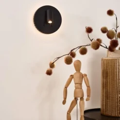 Lucide Wandlamp Bentjer Zwart - LED - Ø 14 cm