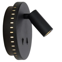 Lucide Wandlamp Bentjer Zwart - LED - Ø 14 cm