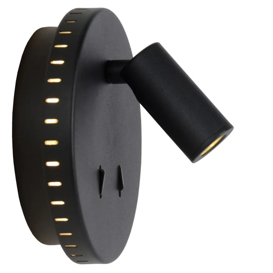 Lucide Wandlamp Bentjer Zwart - LED - Ø 14 cm