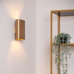 Lucide Wandlamp Ovalis Goud - 2 x E14 - 20 cm hoog