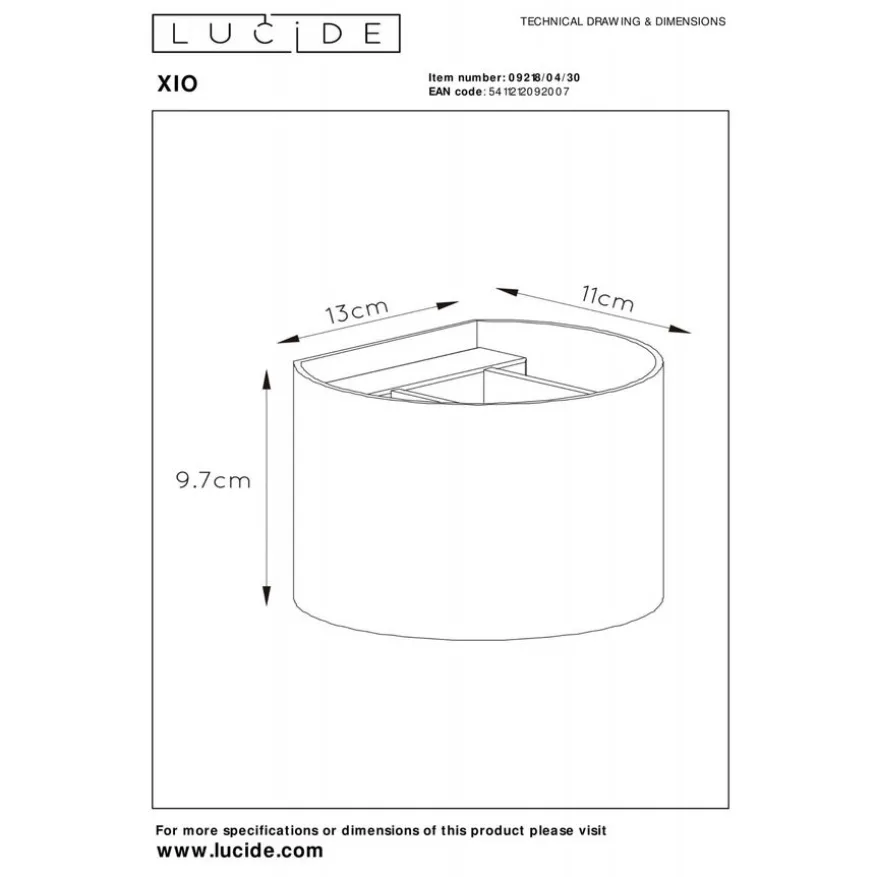 Lucide Wandlamp Xio Zwart - G9 - 11x13 cm