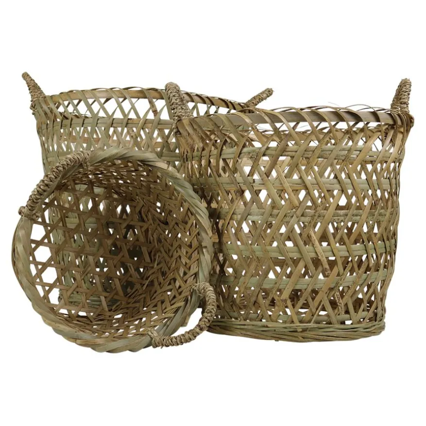Mand Bamboe Rond Naturel - set 3 stuks