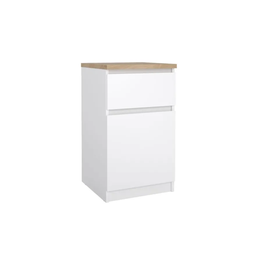 Nachtkastje Luna Hoogglans Wit - 41x71x40 cm