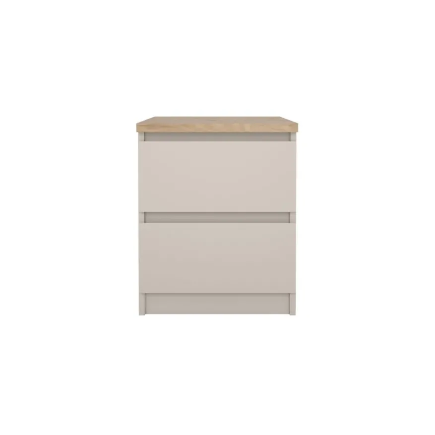 Nachtkastje Luna Taupe / Eiken - 41x50x50 cm
