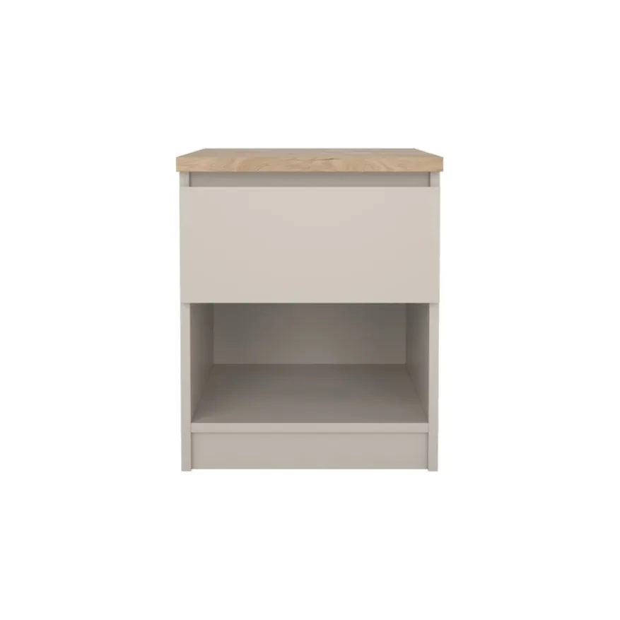 Nachtkastje Luna Taupe / Eiken - 41x50x40 cm