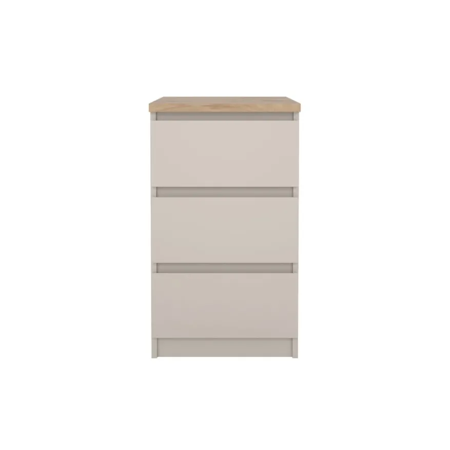 Nachtkastje Luna Taupe / Eiken - 41x71x50 cm