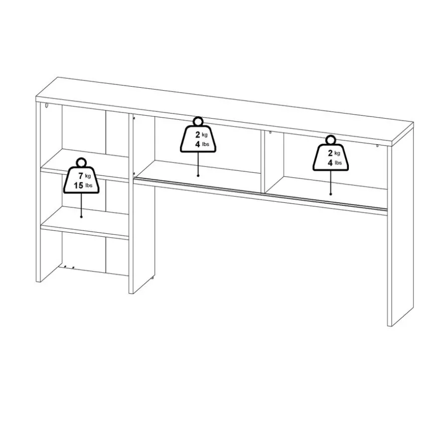 Opzetkast Boston Eiken - 149x79x25 cm