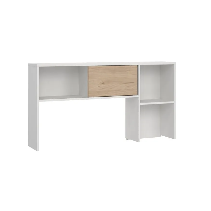 Opzetkast Boston Wit / Eiken - 123x65x24 cm