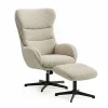 Relaxfauteuil Jack Greige - inclusief hocker