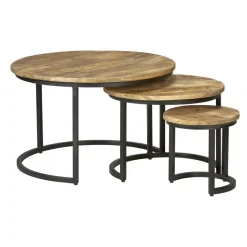 Salontafel Bemmel Naturel - set 3 stuks
