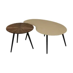 Salontafel Capi Greige / Bruin - set 2 stuks