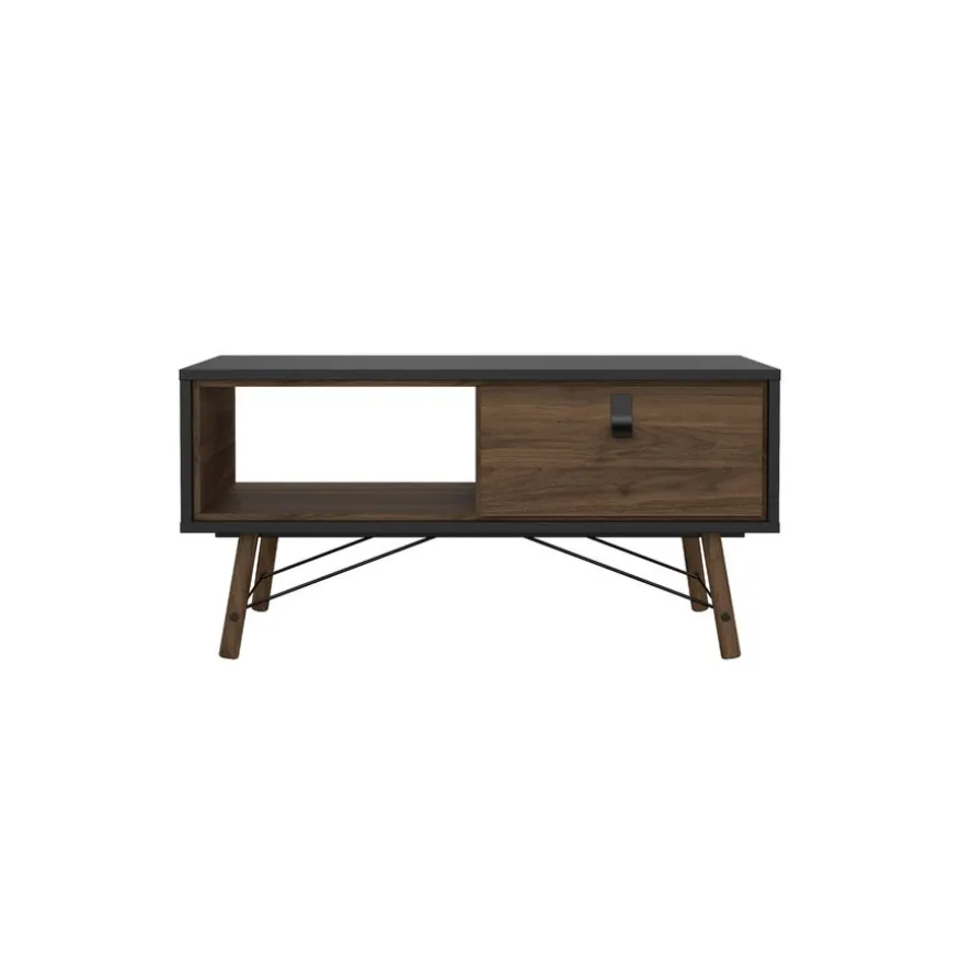 Salontafel Denver Zwart / Walnoot - 102x48 cm